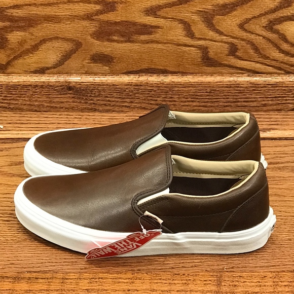 vans lux leather slip on